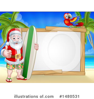 Tropical Beach Clipart #1480531 by AtStockIllustration