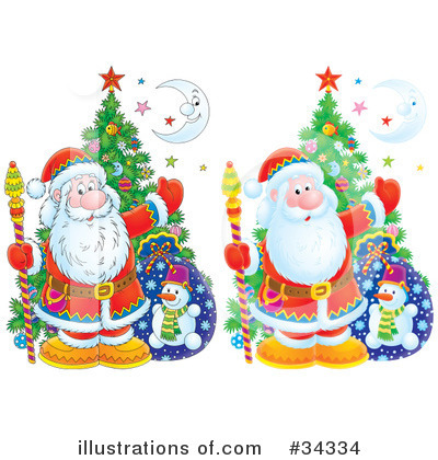 Royalty-Free (RF) Santa Clipart Illustration by Alex Bannykh - Stock Sample #34334