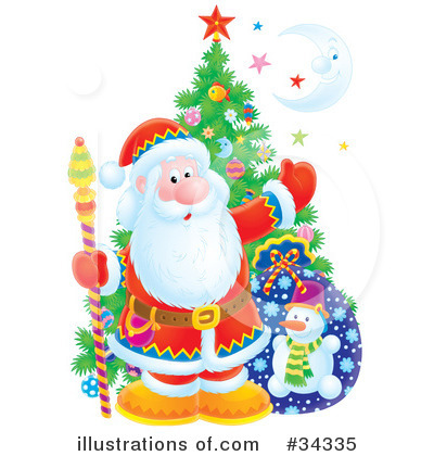 Royalty-Free (RF) Santa Clipart Illustration by Alex Bannykh - Stock Sample #34335