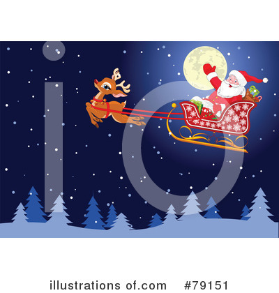 Royalty-Free (RF) Santa Clipart Illustration by Pushkin - Stock Sample #79151