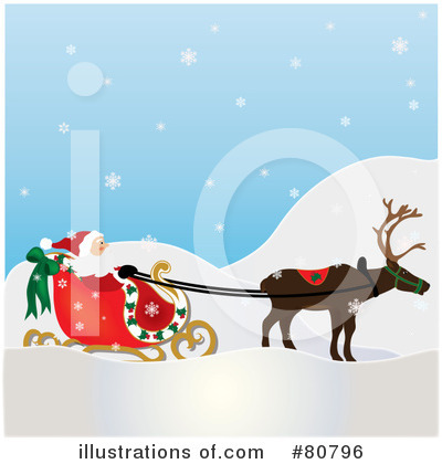 Santas Sleigh Clipart #80796 by Pams Clipart