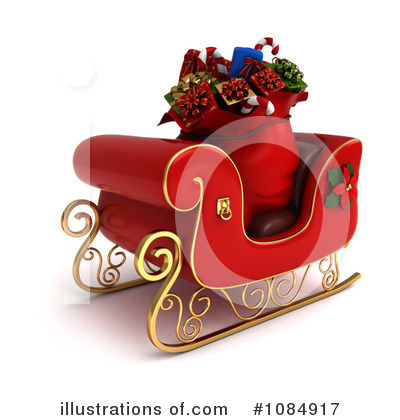 Royalty-Free (RF) Santas Sleigh Clipart Illustration by BNP Design Studio - Stock Sample #1084917