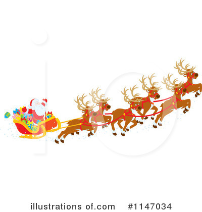 Royalty-Free (RF) Santas Sleigh Clipart Illustration by Alex Bannykh - Stock Sample #1147034
