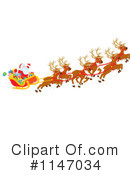 Santas Sleigh Clipart #1147034 by Alex Bannykh