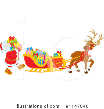 Royalty-Free (RF) Santas Sleigh Clipart Illustration by Alex Bannykh - Stock Sample #1147046