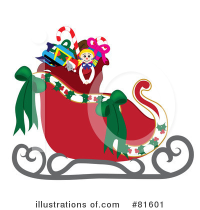 Royalty-Free (RF) Santas Sleigh Clipart Illustration by Pams Clipart - Stock Sample #81601