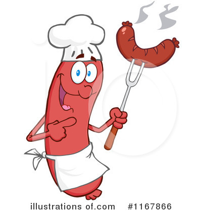 Chef Sausage Clipart #1167866 by Hit Toon