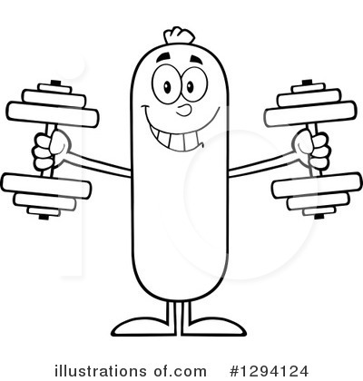 Sausage Character Clipart #1294124 by Hit Toon