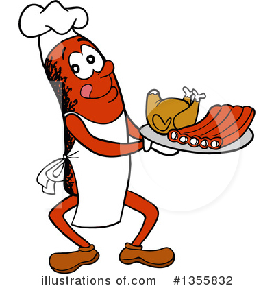 Chef Sausage Clipart #1355832 by LaffToon