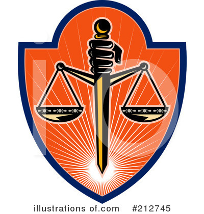 Royalty-Free (RF) Scales Of Justice Clipart Illustration by patrimonio - Stock Sample #212745
