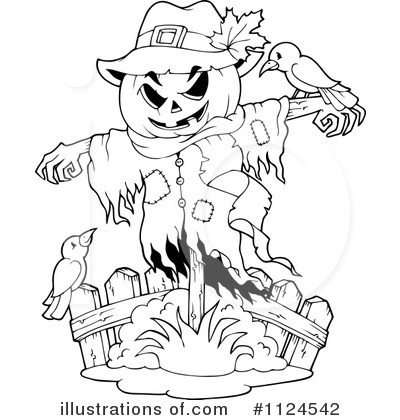 Royalty-Free (RF) Scarecrow Clipart Illustration by visekart - Stock Sample #1124542