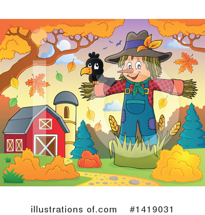 Royalty-Free (RF) Scarecrow Clipart Illustration by visekart - Stock Sample #1419031