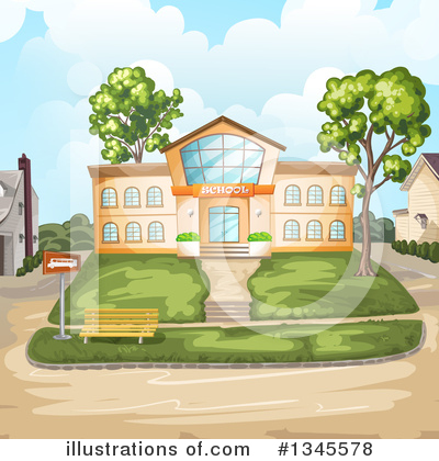 Royalty-Free (RF) School Building Clipart Illustration by merlinul - Stock Sample #1345578