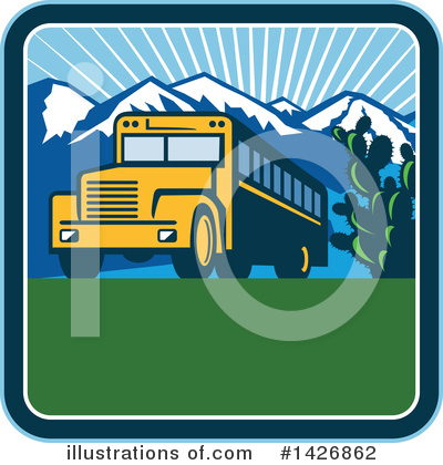 Royalty-Free (RF) School Bus Clipart Illustration by patrimonio - Stock Sample #1426862