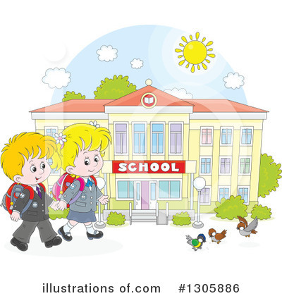 Royalty-Free (RF) School Children Clipart Illustration by Alex Bannykh - Stock Sample #1305886