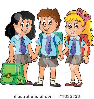 Royalty-Free (RF) School Children Clipart Illustration by visekart - Stock Sample #1335833