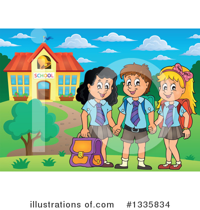Royalty-Free (RF) School Children Clipart Illustration by visekart - Stock Sample #1335834