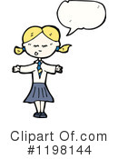 School Girl Clipart #1198144 by lineartestpilot