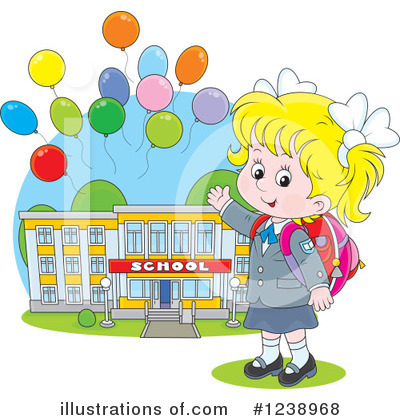 Royalty-Free (RF) School Girl Clipart Illustration by Alex Bannykh - Stock Sample #1238968
