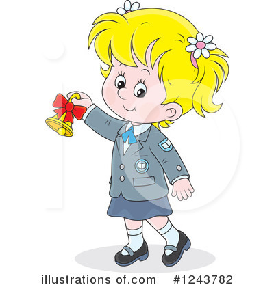 Royalty-Free (RF) School Girl Clipart Illustration by Alex Bannykh - Stock Sample #1243782