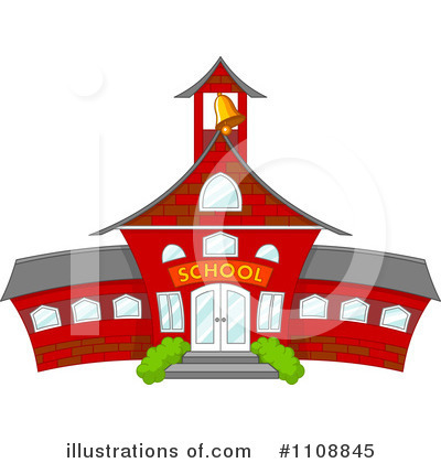 Royalty-Free (RF) School House Clipart Illustration by Pushkin - Stock Sample #1108845