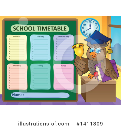 Royalty-Free (RF) School Time Table Clipart Illustration by visekart - Stock Sample #1411309