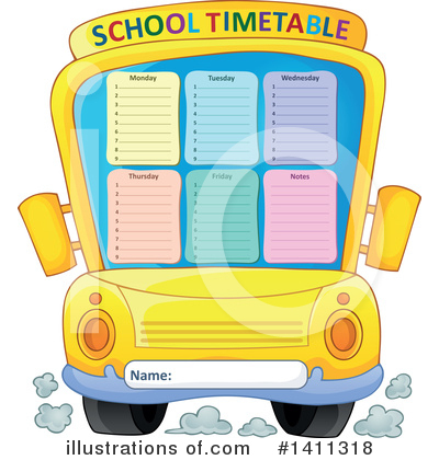 School Timetable Clipart #1411318 by visekart