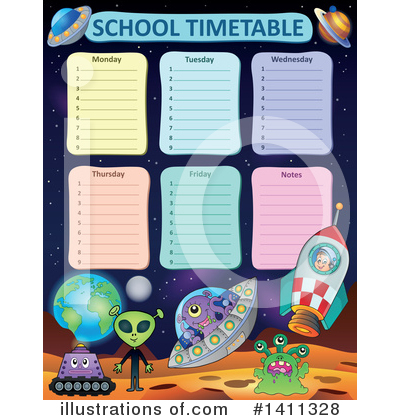 Royalty-Free (RF) School Time Table Clipart Illustration by visekart - Stock Sample #1411328