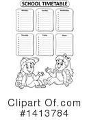 School Time Table Clipart #1413784 by visekart