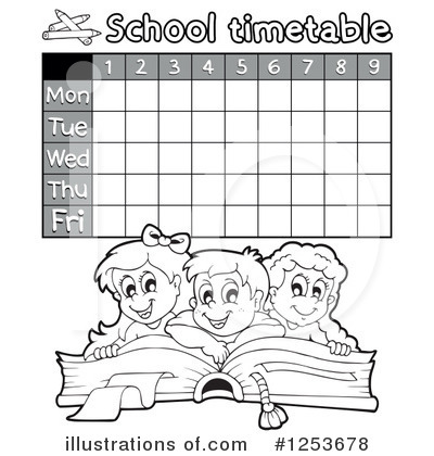 School Timetable Clipart #1253678 by visekart