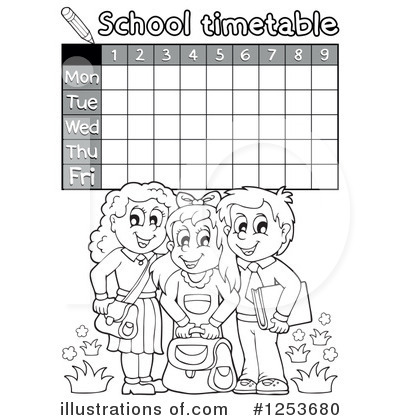Royalty-Free (RF) School Timetable Clipart Illustration by visekart - Stock Sample #1253680