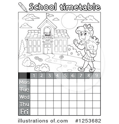 Royalty-Free (RF) School Timetable Clipart Illustration by visekart - Stock Sample #1253682