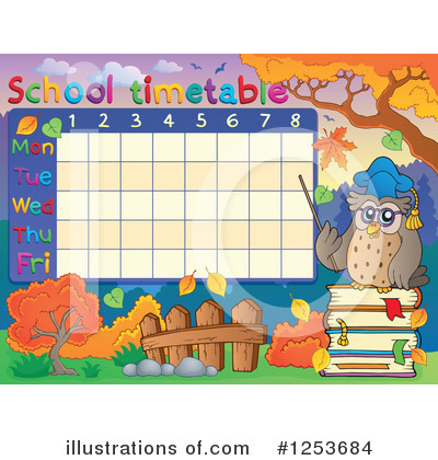Royalty-Free (RF) School Timetable Clipart Illustration by visekart - Stock Sample #1253684