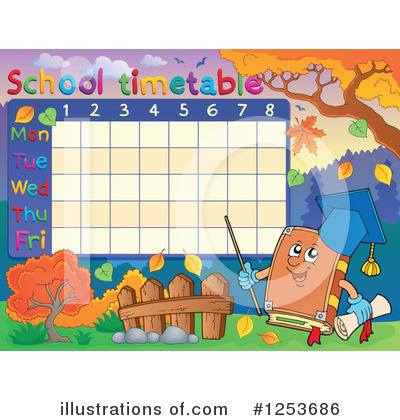 Royalty-Free (RF) School Timetable Clipart Illustration by visekart - Stock Sample #1253686
