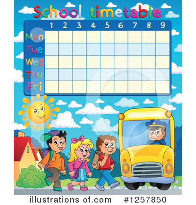 Royalty-Free (RF) School Timetable Clipart Illustration by visekart - Stock Sample #1257850