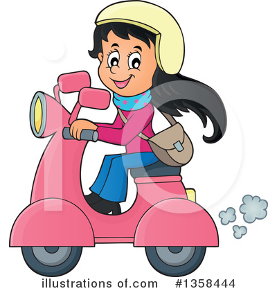 Royalty-Free (RF) Scooter Clipart Illustration by visekart - Stock Sample #1358444