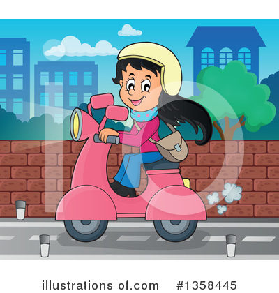 Royalty-Free (RF) Scooter Clipart Illustration by visekart - Stock Sample #1358445