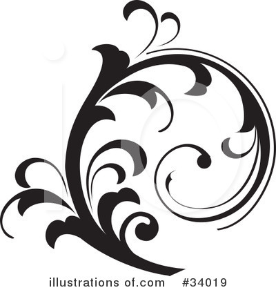 Floral Scroll Clipart #34019 by OnFocusMedia