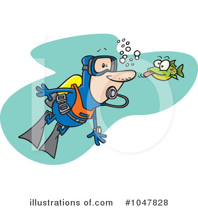 Diver Clipart #1047828 by toonaday