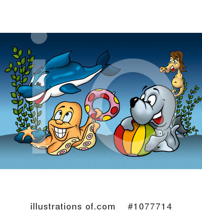 Royalty-Free (RF) Sea Life Clipart Illustration by dero - Stock Sample #1077714