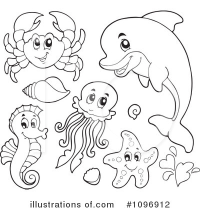 Royalty-Free (RF) Sea Life Clipart Illustration by visekart - Stock Sample #1096912