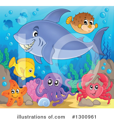 Royalty-Free (RF) Sea Life Clipart Illustration by visekart - Stock Sample #1300961