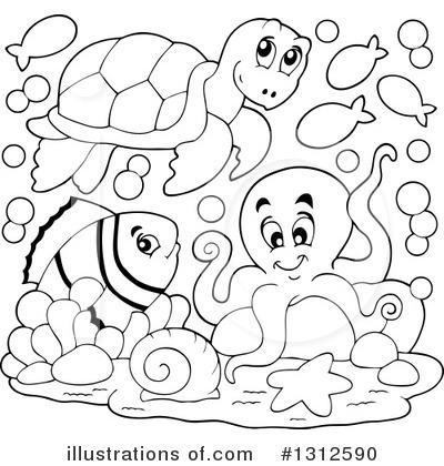 Sea Turtle Clipart #1312590 by visekart