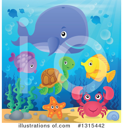 Royalty-Free (RF) Sea Life Clipart Illustration by visekart - Stock Sample #1315442