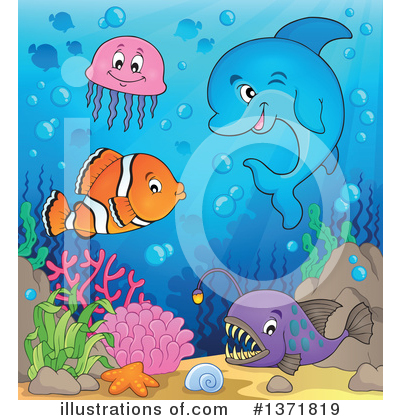 Dolphins Clipart #1371819 by visekart