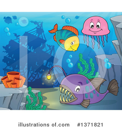 Royalty-Free (RF) Sea Life Clipart Illustration by visekart - Stock Sample #1371821