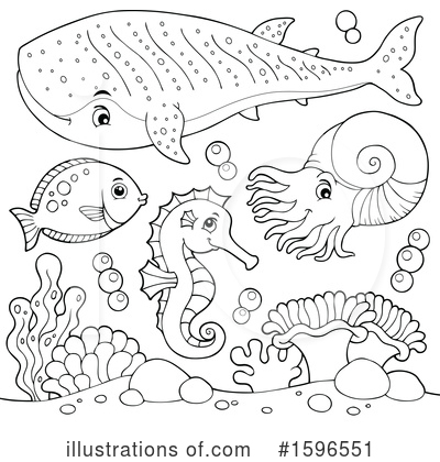 Royalty-Free (RF) Sea Life Clipart Illustration by visekart - Stock Sample #1596551