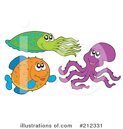 Royalty-Free (RF) Sea Life Clipart Illustration by visekart - Stock Sample #212331