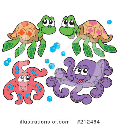 Royalty-Free (RF) Sea Life Clipart Illustration by visekart - Stock Sample #212464