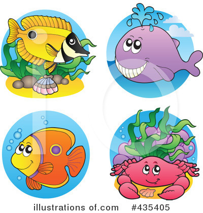 Royalty-Free (RF) Sea Life Clipart Illustration by visekart - Stock Sample #435405